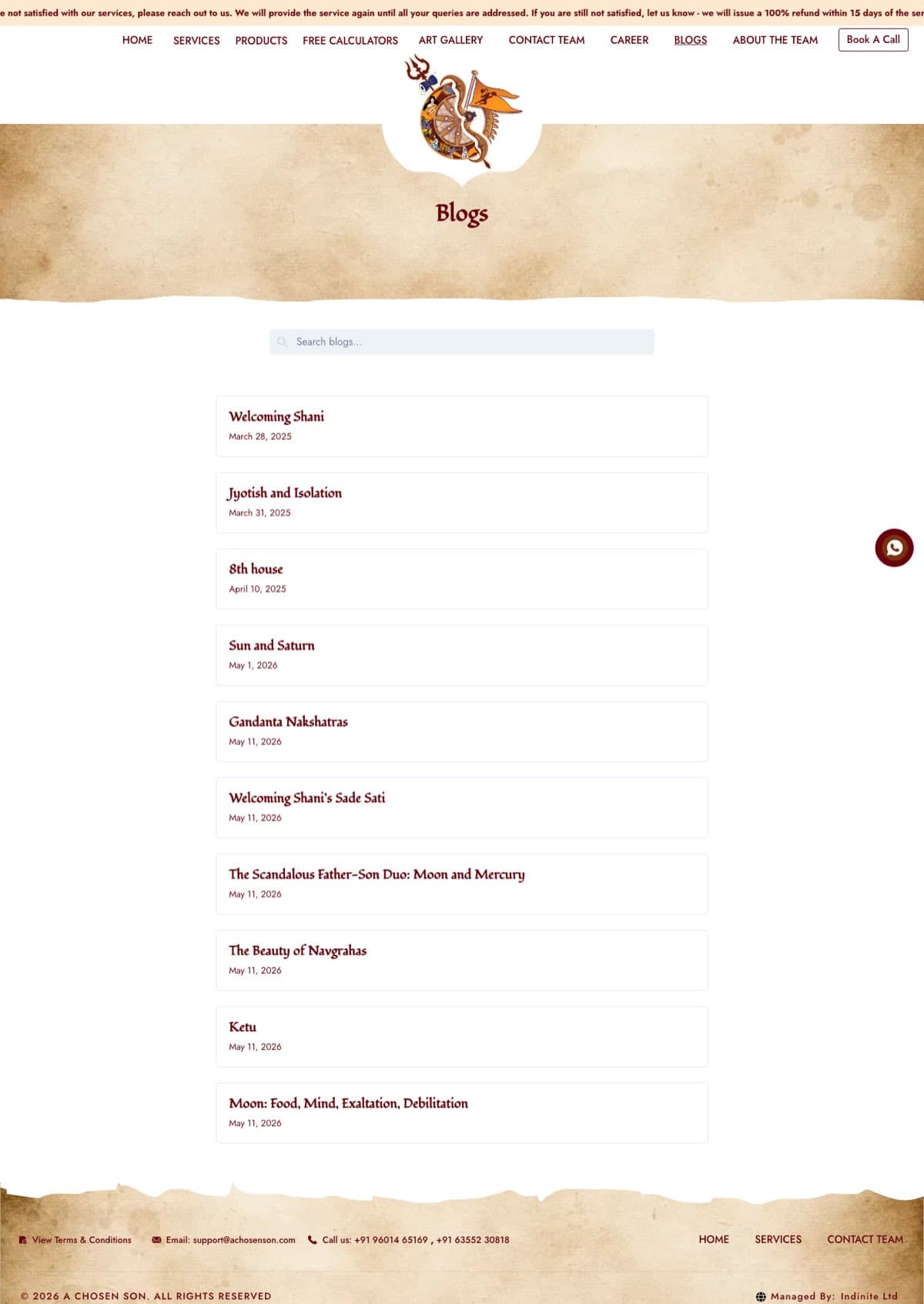 Blogs Page